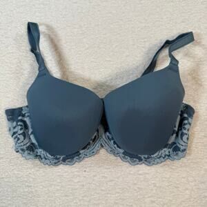 Wacoal 853322 Instant Icon T-Shirt Lined Underwire Bra US Size 36C blue